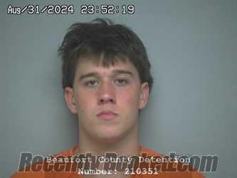 Booking photo from Beaufort County, South Carolina