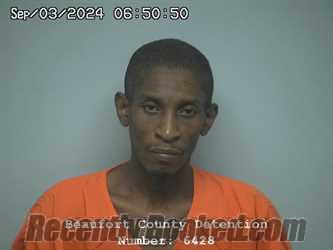 Booking photo from Beaufort County, South Carolina