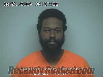 Booking photo from Beaufort County, South Carolina