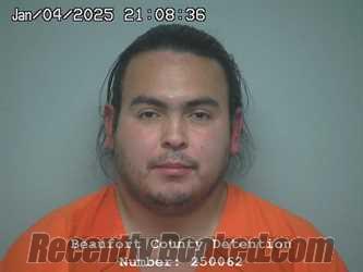 Booking photo from Beaufort County, South Carolina