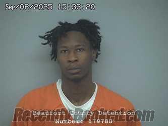 Booking photo from Beaufort County, South Carolina