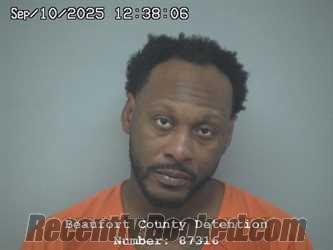 Booking photo from Beaufort County, South Carolina