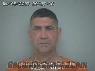 Booking photo from Beaufort County, South Carolina