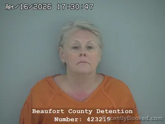 Mugshot of NANCY LEE SHERMOEN booked in Beaufort County, South Carolina on April 16, 2026