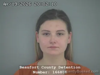 Mugshot of EMMA REBECCA HAYWARD booked in Beaufort County, South Carolina on April 19, 2026