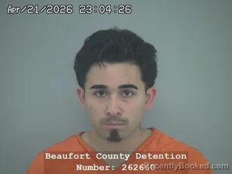 Mugshot of JULIAN ROBERT ARVELO booked in Beaufort County, South Carolina on April 21, 2026