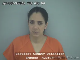 Mugshot of GUISELA DEL CARMEN CRUZ CRUZ booked in Beaufort County, South Carolina on April 22, 2026