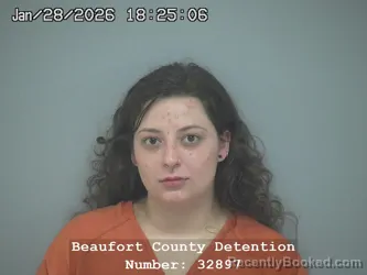 Mugshot of CYLIE NICOLE GREGORC booked in Beaufort County, South Carolina on April 22, 2026