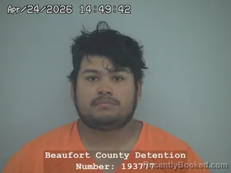 Mugshot of ALDO ALEXEI CAZALES CARBAJAL booked in Beaufort County, South Carolina on April 24, 2026
