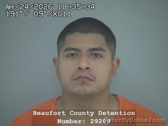 Mugshot of IRVIN HERNANDEZ-CHAVEZ booked in Beaufort County, South Carolina on April 24, 2026