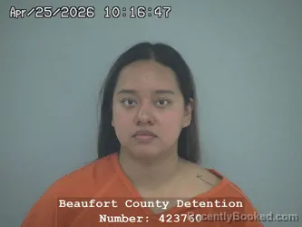 Mugshot of ALEXA GARCIA-MARTINEZ booked in Beaufort County, South Carolina on April 25, 2026