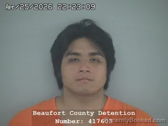 Mugshot of HUILLERMO DIAZ LOPEZ booked in Beaufort County, South Carolina on April 25, 2026