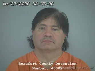 Mugshot of SANTOS ADALBERTO LARIOS booked in Beaufort County, South Carolina on April 27, 2026