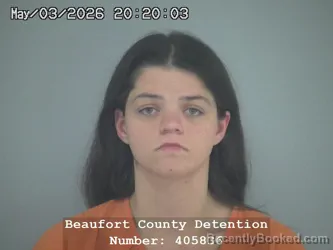 Mugshot of BRITNEY MAREE WARREN booked in Beaufort County, South Carolina on May 3, 2026