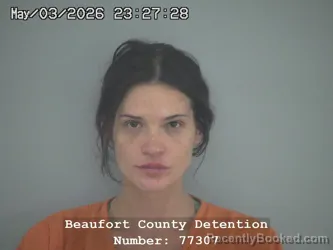 Mugshot of CHRISTINA FELIZA CRIBB booked in Beaufort County, South Carolina on May 3, 2026