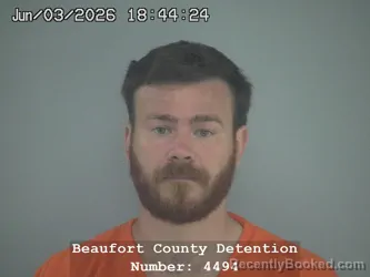 Mugshot of CAMERON ANDREW LETZINGER booked in Beaufort County, South Carolina on June 3, 2026