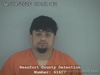 Mugshot of SHAMIR EDUARDO MEJIA HERNANDEZ booked in Beaufort County, South Carolina on June 4, 2026