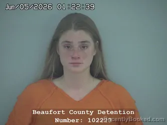 Mugshot of CHLOE RENAE SPAHR booked in Beaufort County, South Carolina on June 5, 2026