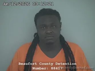 Mugshot of TAE'VION U'GOD SMALLS booked in Beaufort County, South Carolina on June 12, 2026