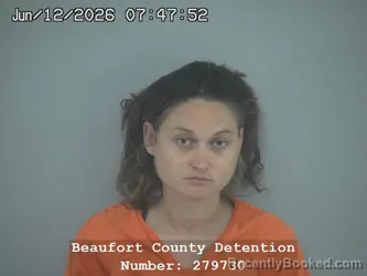 Mugshot of EMILY DIANE MUDGE booked in Beaufort County, South Carolina on June 12, 2026