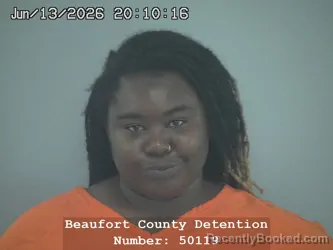 Mugshot of DES'RAE JASMINE ALSTON booked in Beaufort County, South Carolina on June 13, 2026