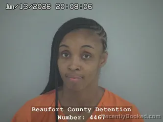 Mugshot of DARIELLE BRIANNA HARRIS booked in Beaufort County, South Carolina on June 13, 2026