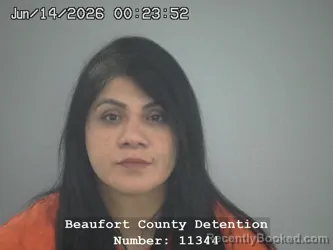 Mugshot of CRISTINA HERNANDEZ-GARCIA booked in Beaufort County, South Carolina on June 14, 2026