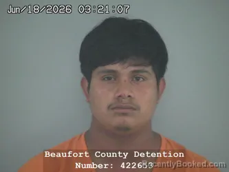 Mugshot of JESUS EMANUEL VELAQUEZ PEREZ booked in Beaufort County, South Carolina on June 18, 2026