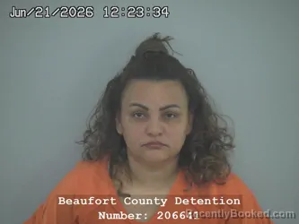 Mugshot of OLANDINA ELIZABETH AQUILERA REYES booked in Beaufort County, South Carolina on June 21, 2026