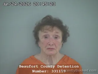 Mugshot of NORMA JOYCE MARTIN booked in Beaufort County, South Carolina on June 24, 2026