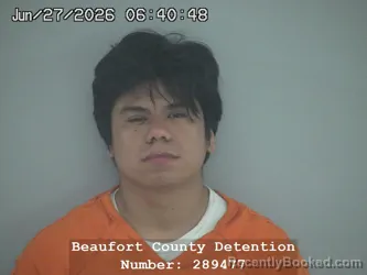 Mugshot of DAMIN DE JESUS BAUTISTA booked in Beaufort County, South Carolina on June 27, 2026