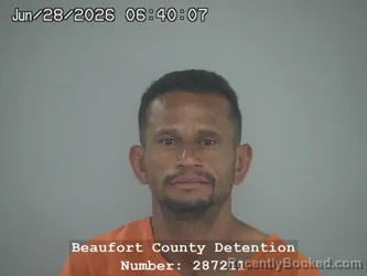 Mugshot of MARCOS ANTONIO JUAREZ-GOMEZ booked in Beaufort County, South Carolina on June 28, 2026