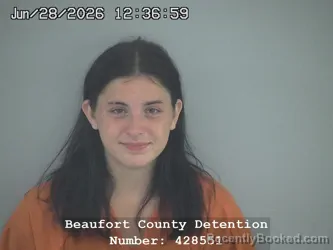 Mugshot of EMMA ALEXANDRA HOUCHINS booked in Beaufort County, South Carolina on June 28, 2026