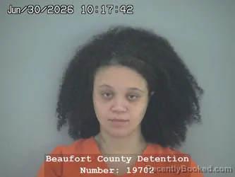 Mugshot of ALEAH CHARMAINE MIDGETTE booked in Beaufort County, South Carolina on June 30, 2026