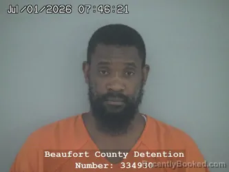 Mugshot of JUSTIN DENARD WISE booked in Beaufort County, South Carolina on July 1, 2026