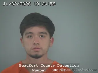 Mugshot of HARVEN NEFTALI MARTINEZ-VELASQUEZ booked in Beaufort County, South Carolina on July 2, 2026
