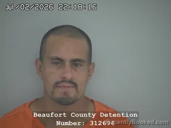 Mugshot of IVAN R RAMOS LOPEZ booked in Beaufort County, South Carolina on July 2, 2026