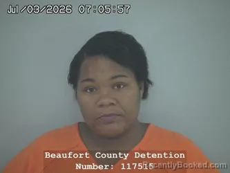 Mugshot of CADEJA DENISE CARTER booked in Beaufort County, South Carolina on July 3, 2026