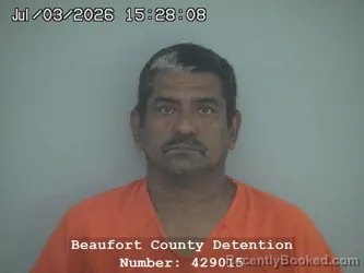 Mugshot of GUSTAVO DE JEUS NORIEGA-MENDEZ booked in Beaufort County, South Carolina on July 3, 2026