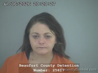 Mugshot of CAROLINE VICTORIA UZZOLINO booked in Beaufort County, South Carolina on July 6, 2026