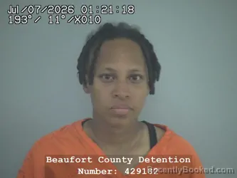 Mugshot of LATASHA PEARLYNE AZBELL booked in Beaufort County, South Carolina on July 7, 2026