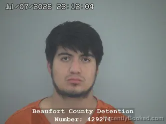Mugshot of FERNANDO URIEL OSORIO LOZANO booked in Beaufort County, South Carolina on July 7, 2026