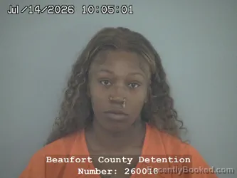 Mugshot of ALAYSIA KHALIA YOUNG booked in Beaufort County, South Carolina on July 14, 2026