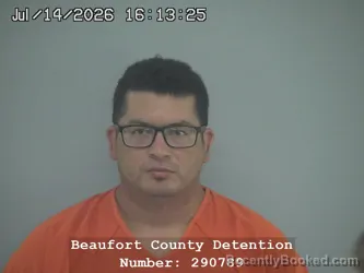 Mugshot of MAXIMO ANTONIO PENA RIVAS booked in Beaufort County, South Carolina on July 14, 2026