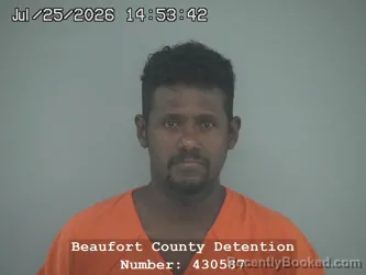 Mugshot of Cesar Torres Monjaras booked in Beaufort County, South Carolina on July 25, 2026