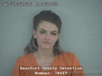 Mugshot of Logan Briana Mulholland booked in Beaufort County, South Carolina on July 26, 2026