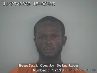 Mugshot of Quincy Darnell Delaney booked in Beaufort County, South Carolina on July 27, 2026