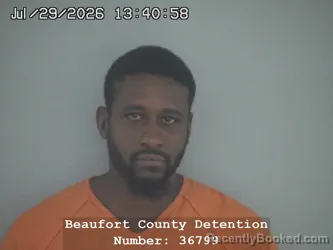Mugshot of Nicholas Jerome Bates booked in Beaufort County, South Carolina on July 29, 2026