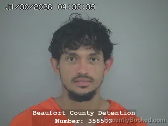 Mugshot of JEISON GEOVANNY RODRIGUEZ-COREA booked in Beaufort County, South Carolina on July 30, 2026