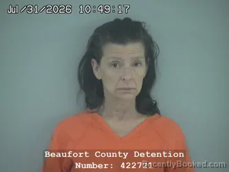 Mugshot of Jennifer Noelle Cartelli booked in Beaufort County, South Carolina on July 31, 2026